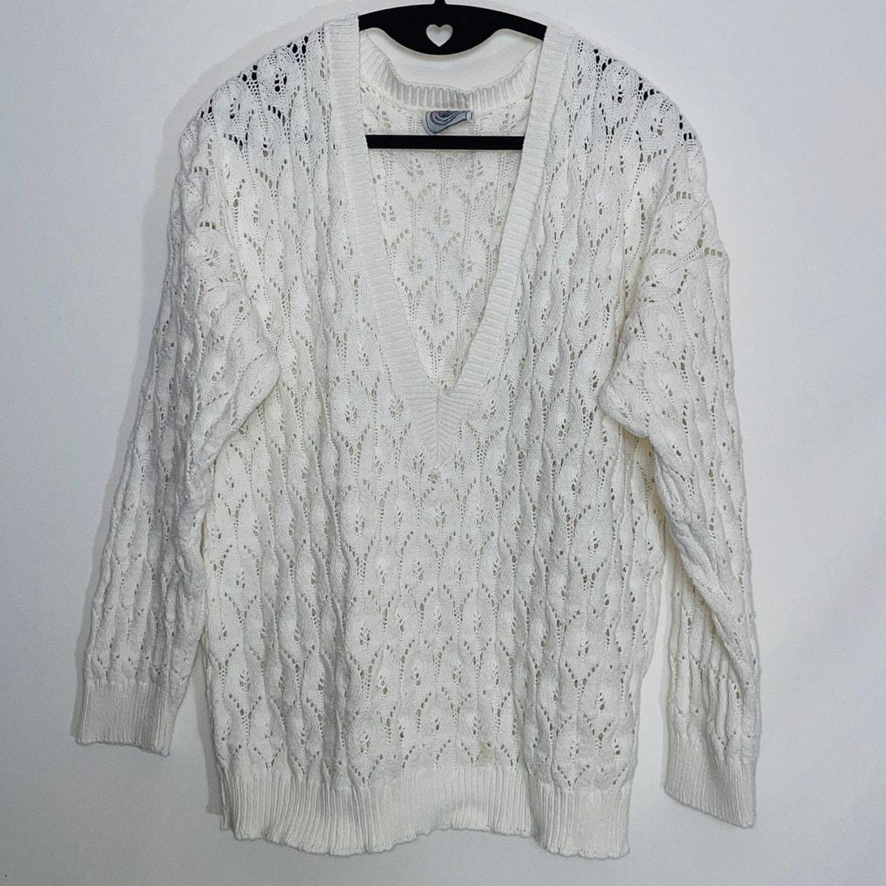 Source Unknown Women's Sweater - White - L – Vint… - image 1