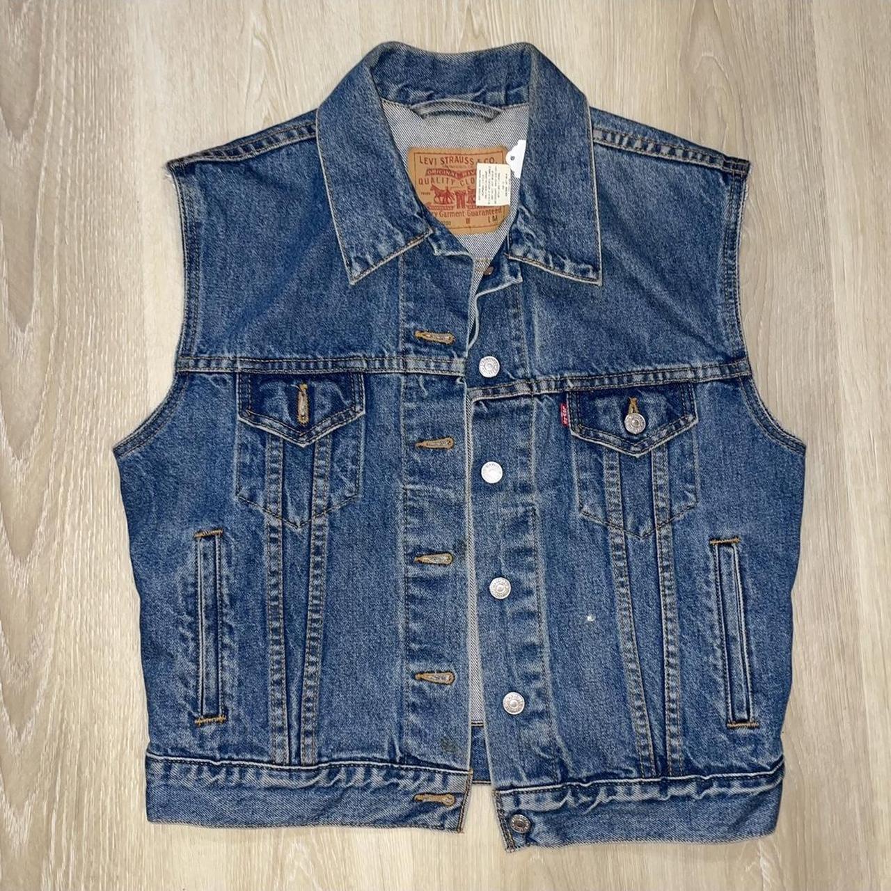 Levi’s denim jacket. Denim vest jacket. Size M. Good... Depop