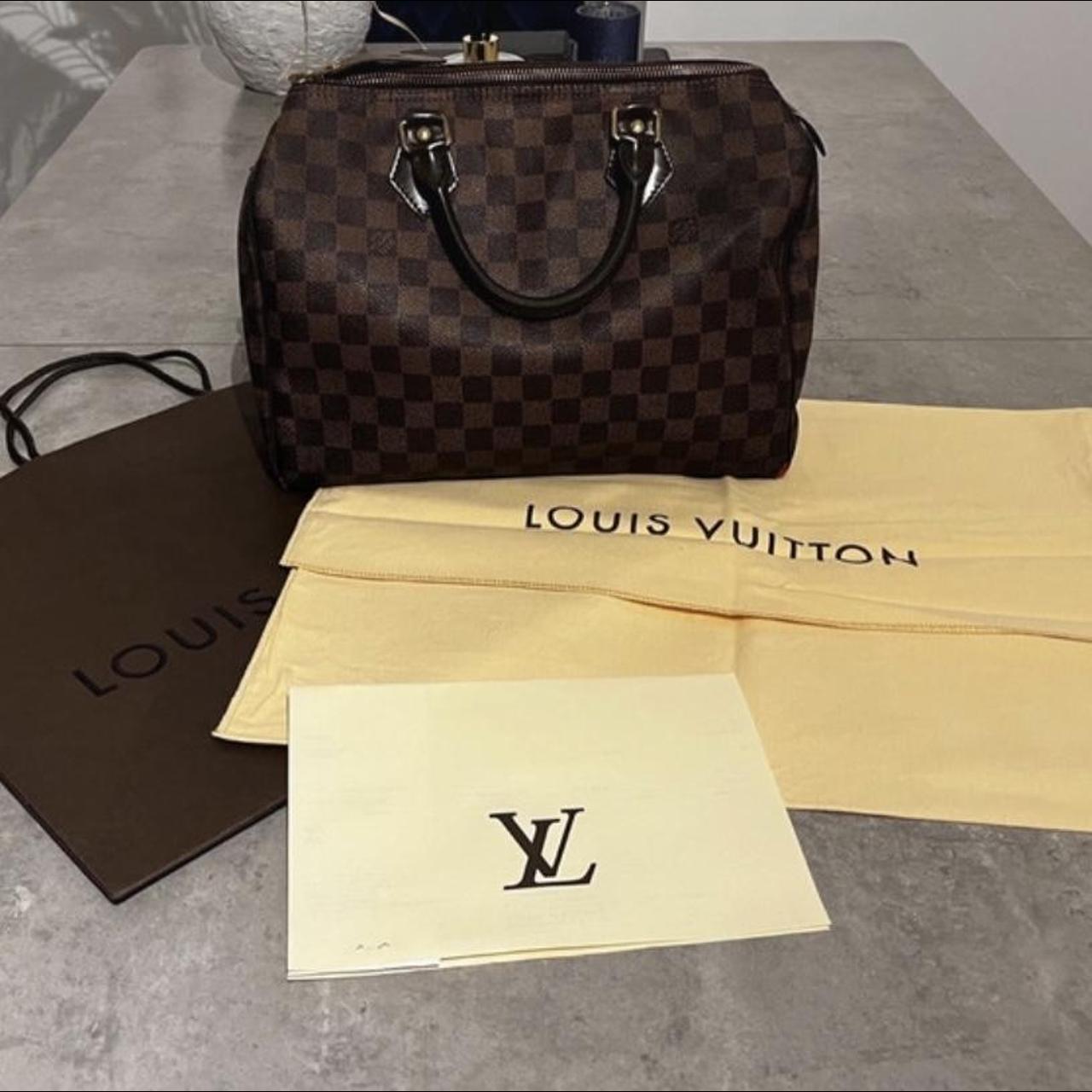 Louis Vuitton Speedy 30 Canvas Handbag Damier Ebene... - Depop