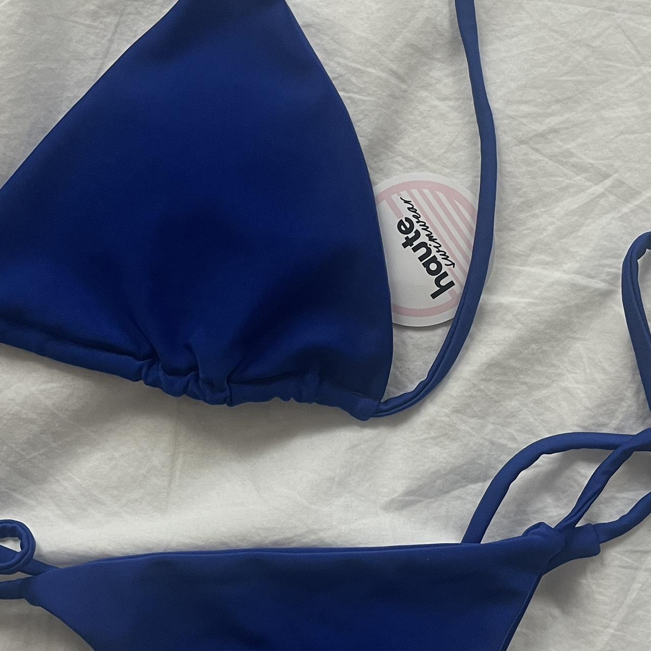 blue bikini Haute swimwear size small *plastic... - Depop