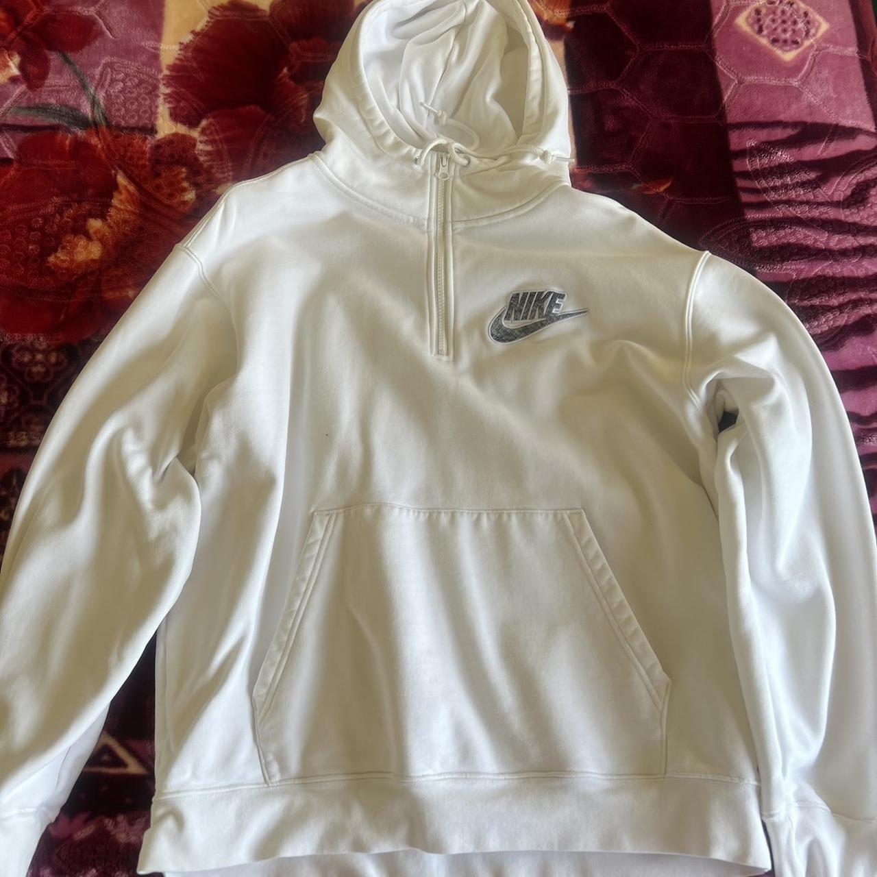 Supreme x Nike Half Zip Hooded Sweatshirt White Size | Depop