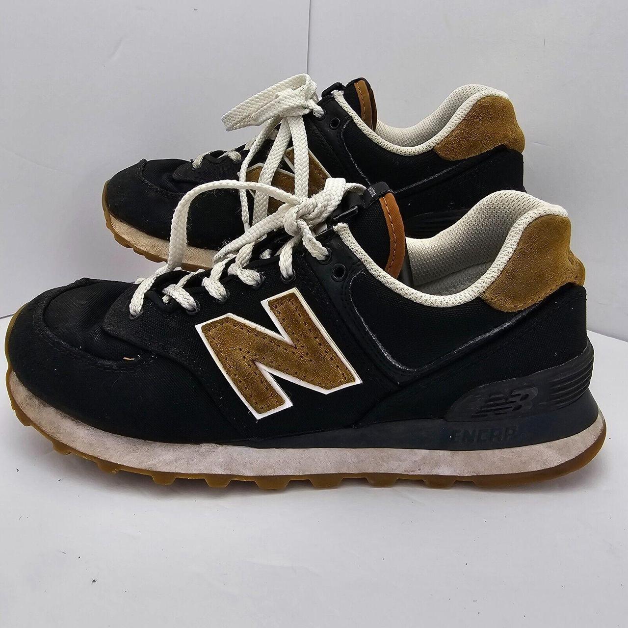 New Balance 574 V2 Men s 7B Black Gold Workwear. Depop