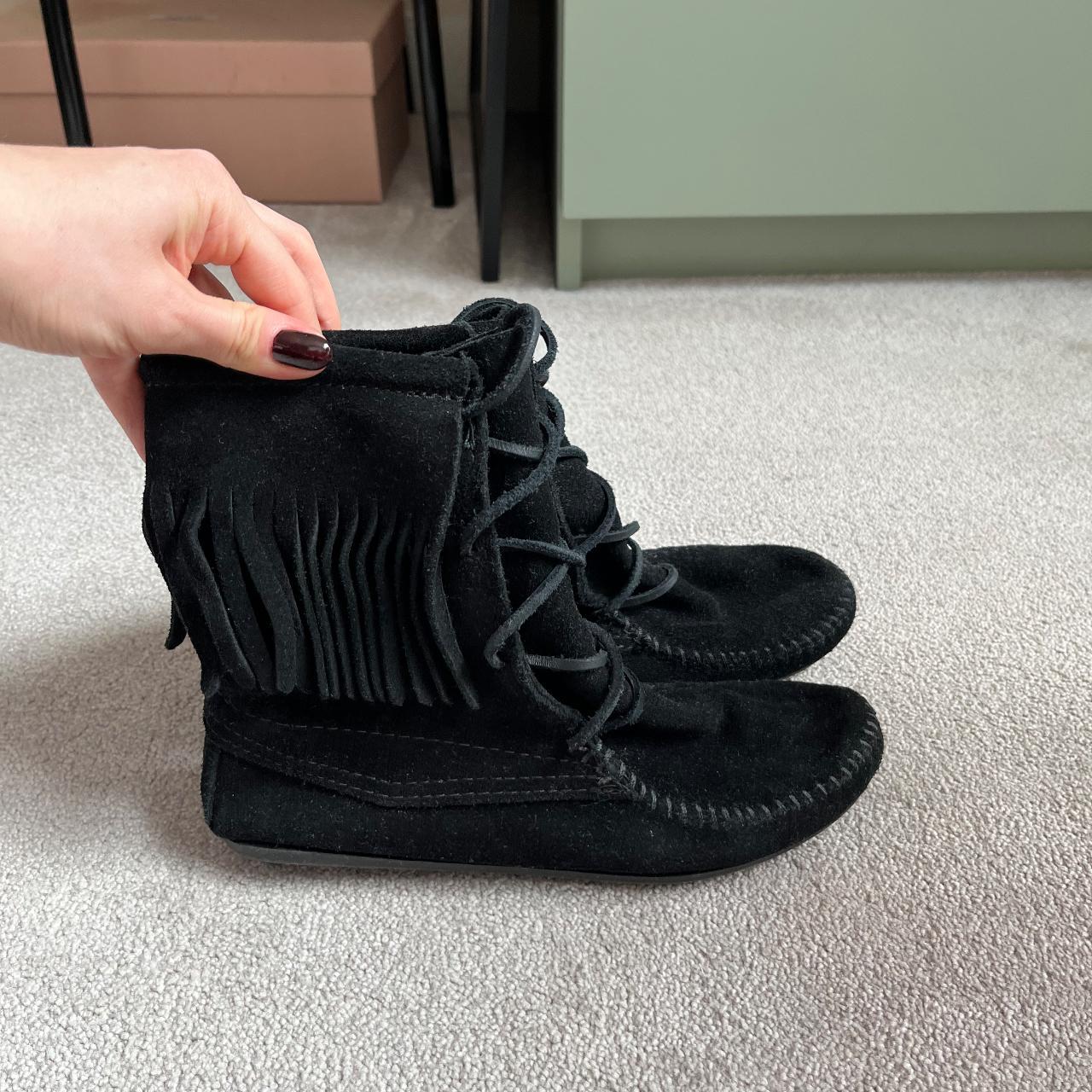 Ankle Boots Minnetonka Boots Black Minnetonka Black Suede Leather