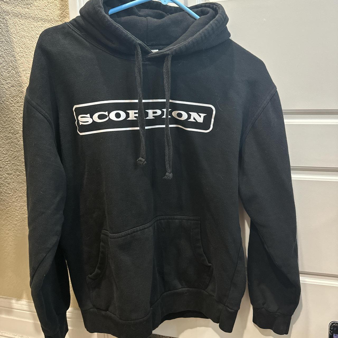 Large scorpion Drake hoodie black Fleece lined drake Depop