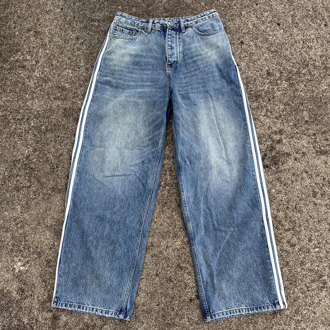 SS23 Balenciaga x Adidas Blue Baggy Jeans Size S | Depop