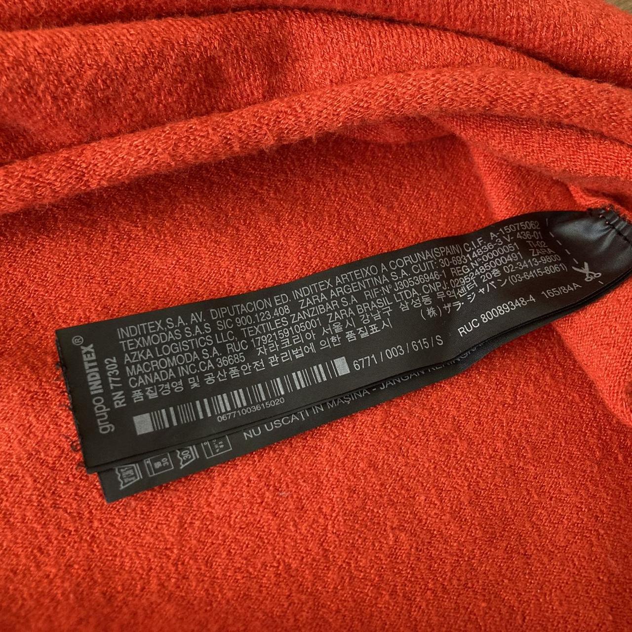 小物 ZARA Zara Knit EUC Orange Boat Neck Ruffle Bell Sleeve | Depop