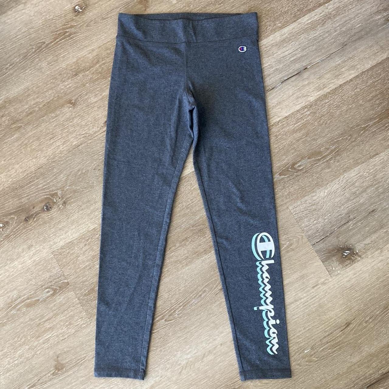 Champion Girl Script Leggings Grey Pants Size L Very. Depop