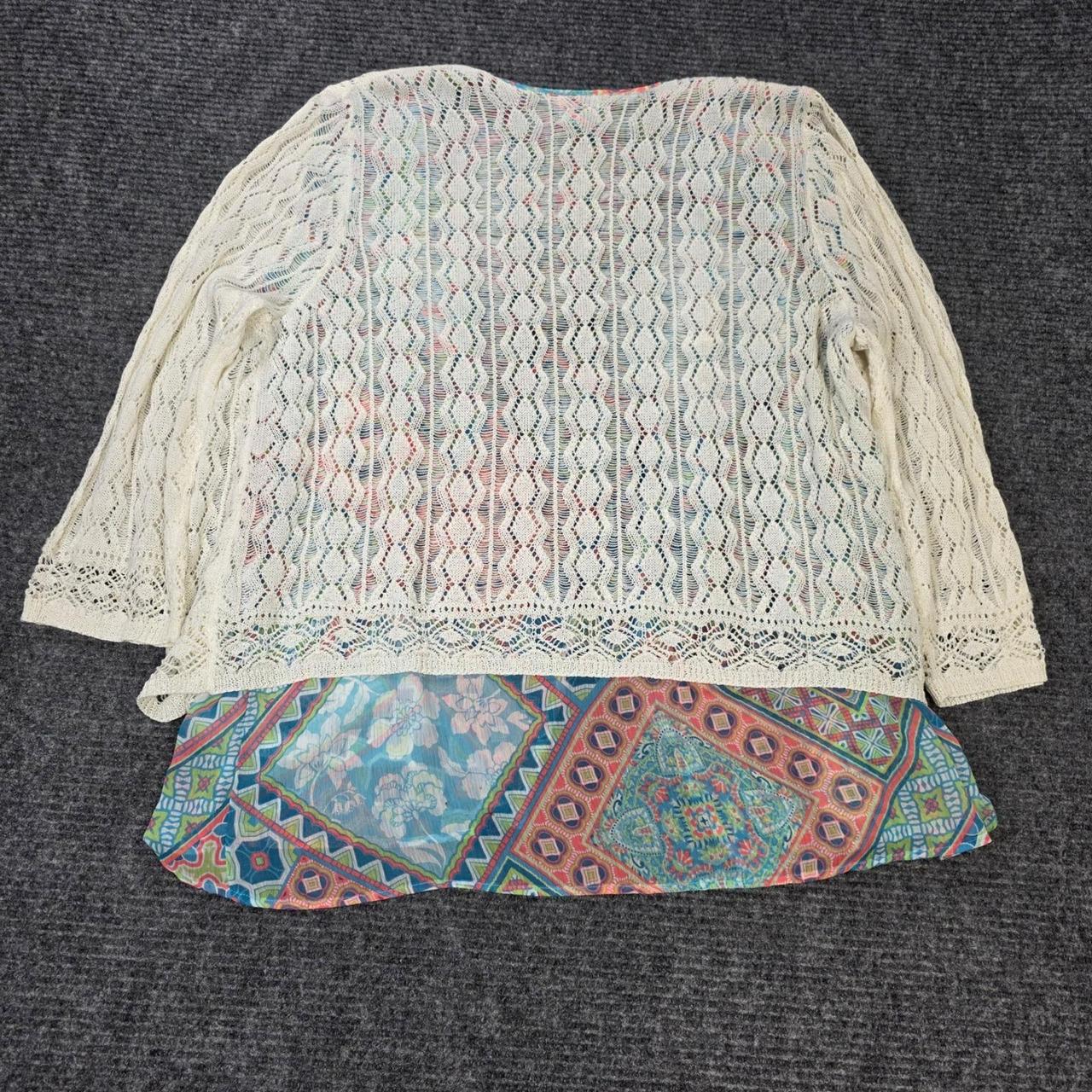 Ruby Rd. Women's Cardigan - Multi/Cream - M – Rub… - image 2