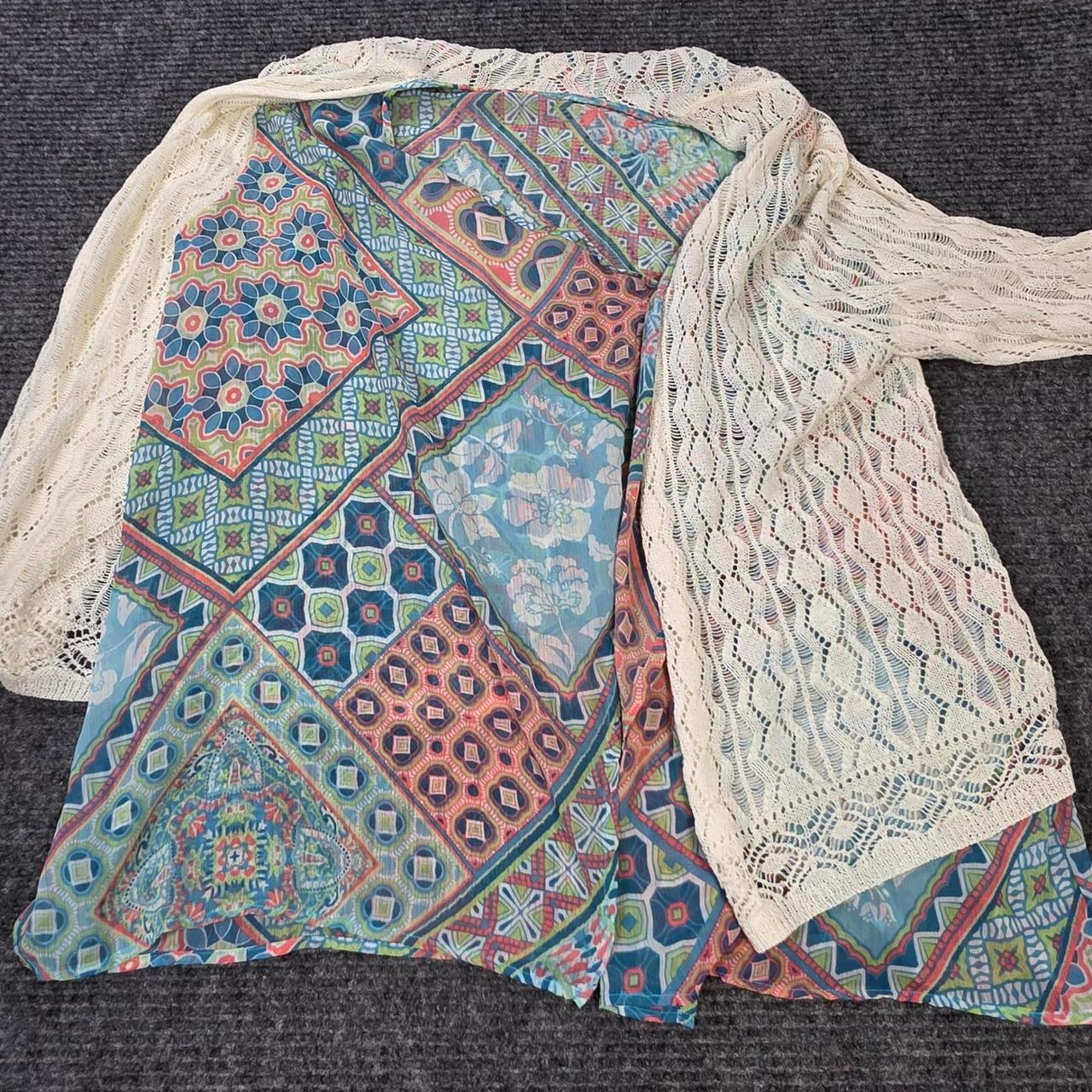 Ruby Rd. Women's Cardigan - Multi/Cream - M – Rub… - image 5