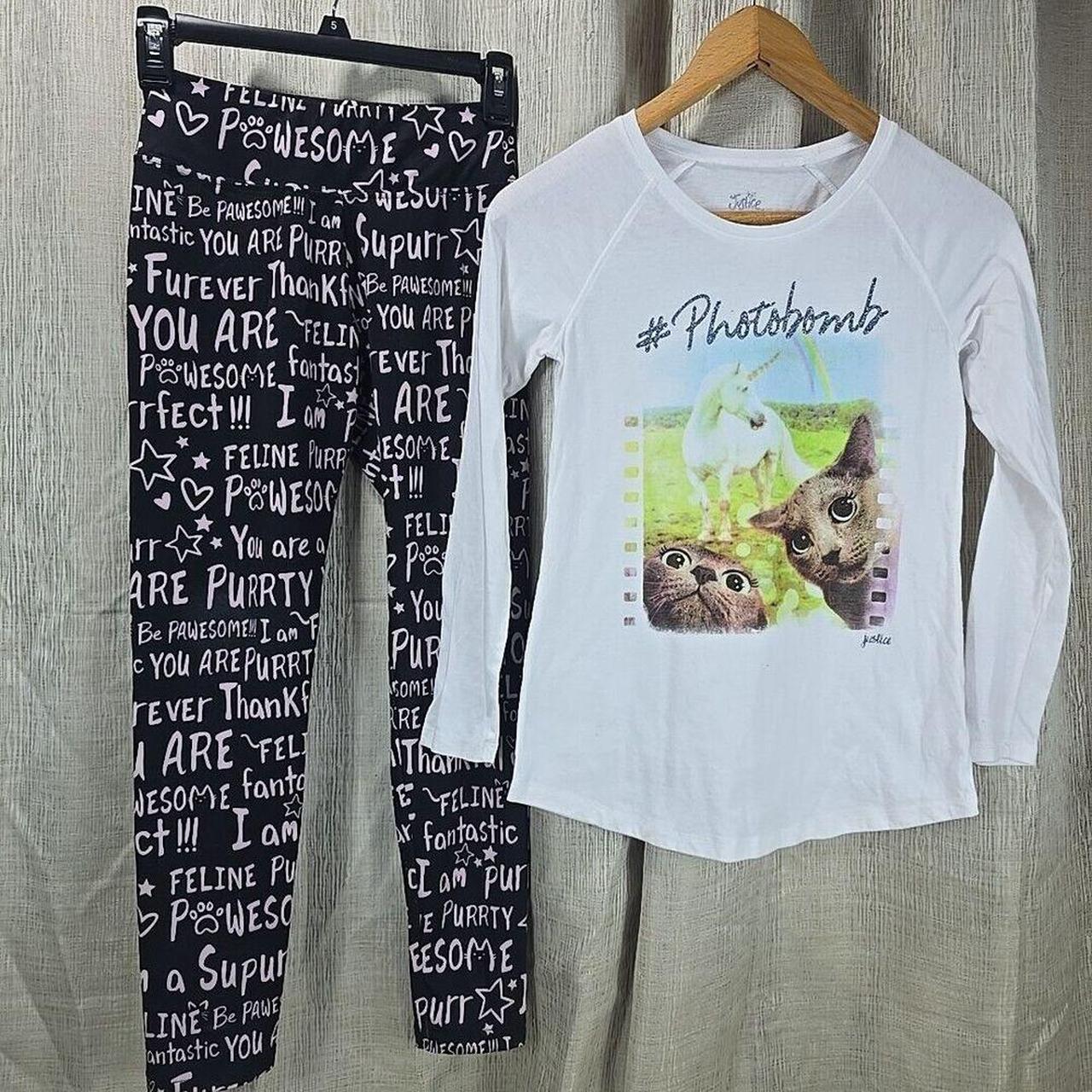 Justice 2pc Outfit Girls 12 Cats Kittens Unicorn. Depop