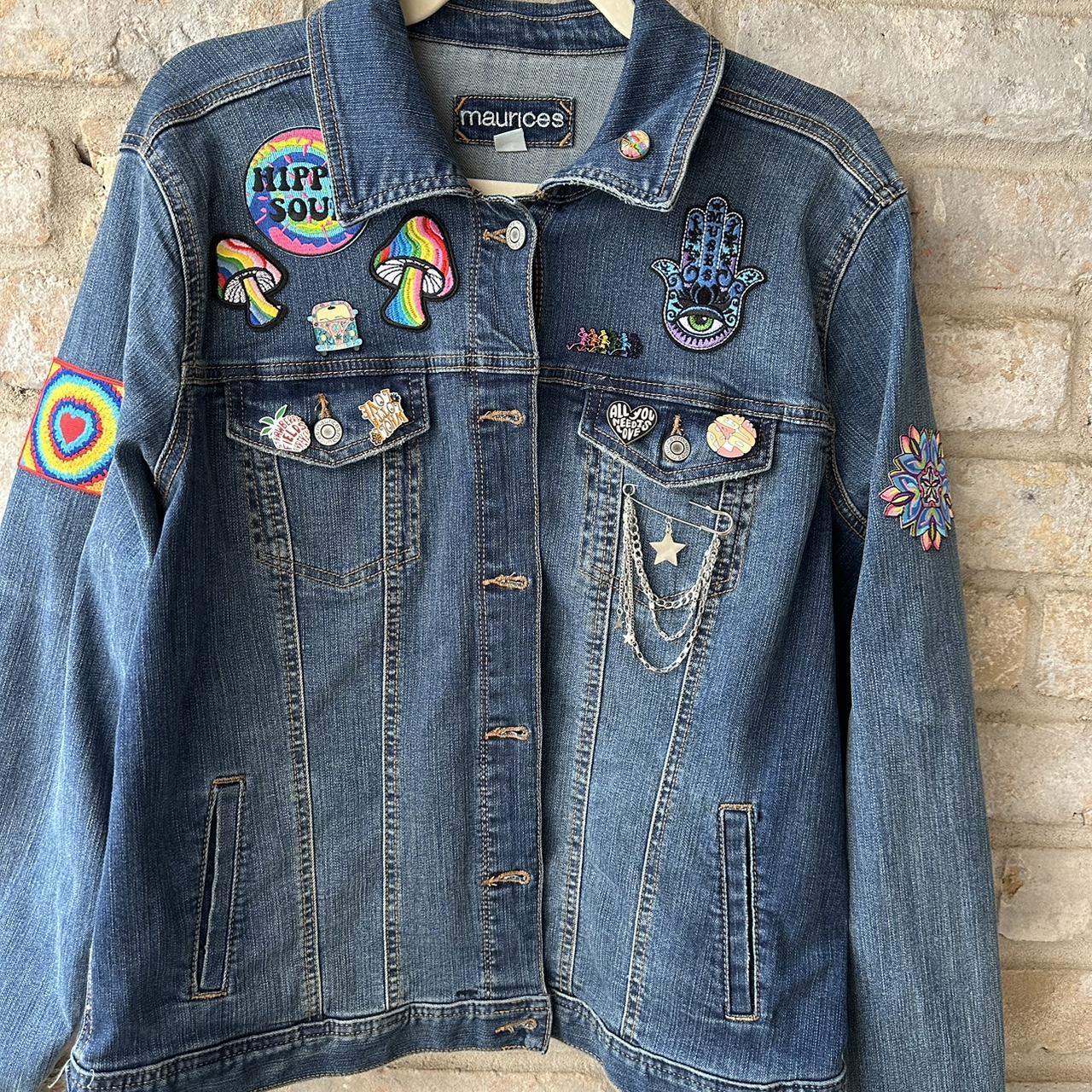 Hippie soul denim jacket with embroidered