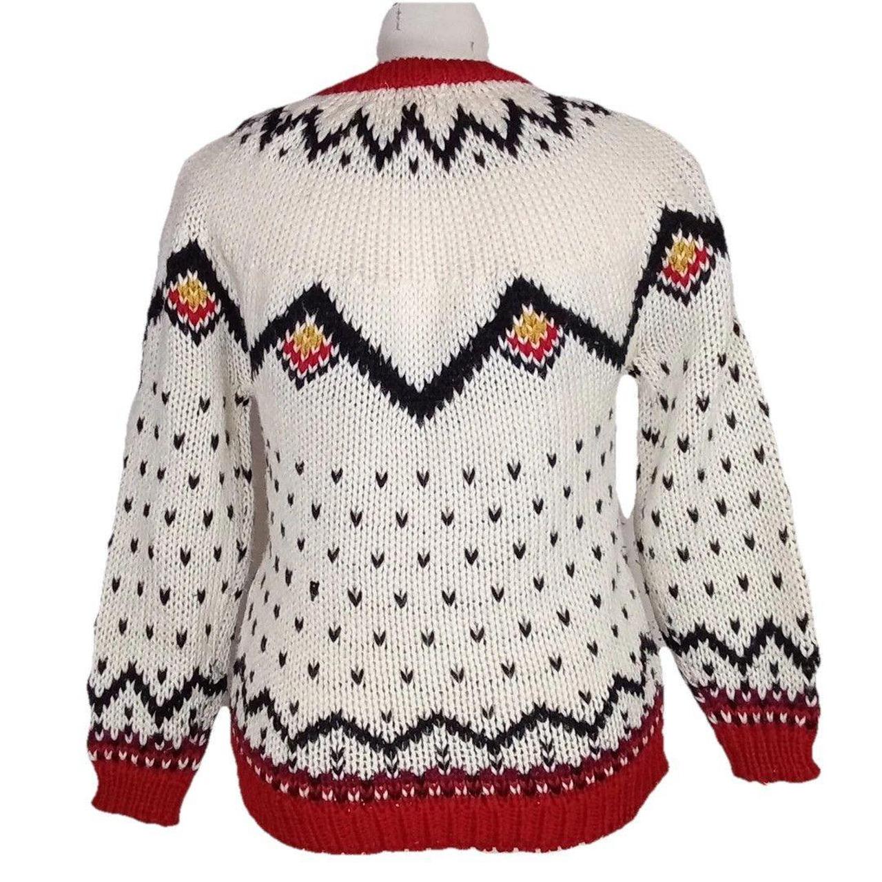Source Unknown Women's Sweater - White/Red - S – … - image 3
