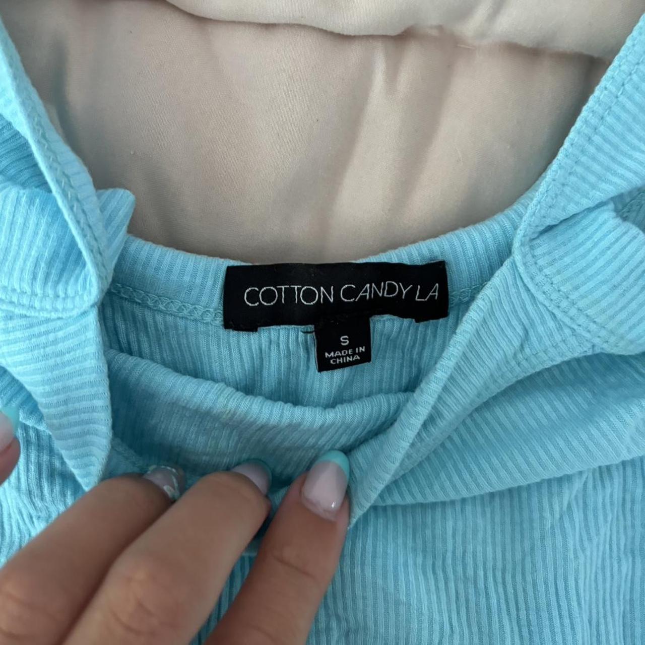 Blue crop top super comfy and flattering Depop