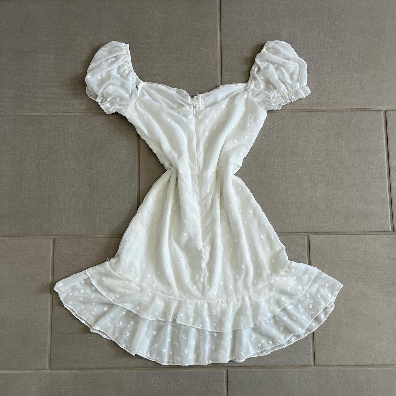 Princess Polly white ruffle mini dress in size US 4.... - Depop