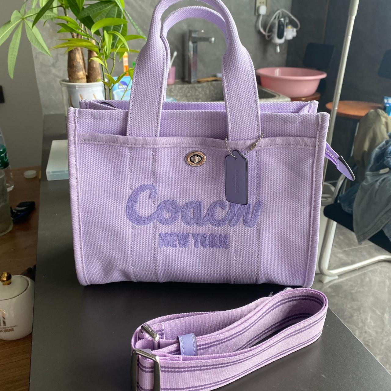 HOT Cargo Tote Purple Coach Tote Bag Coach Cargo Tote 26
