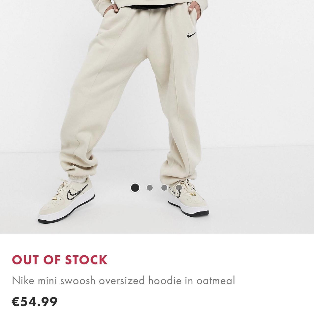 nike swoosh oversized hoodie oatmeal