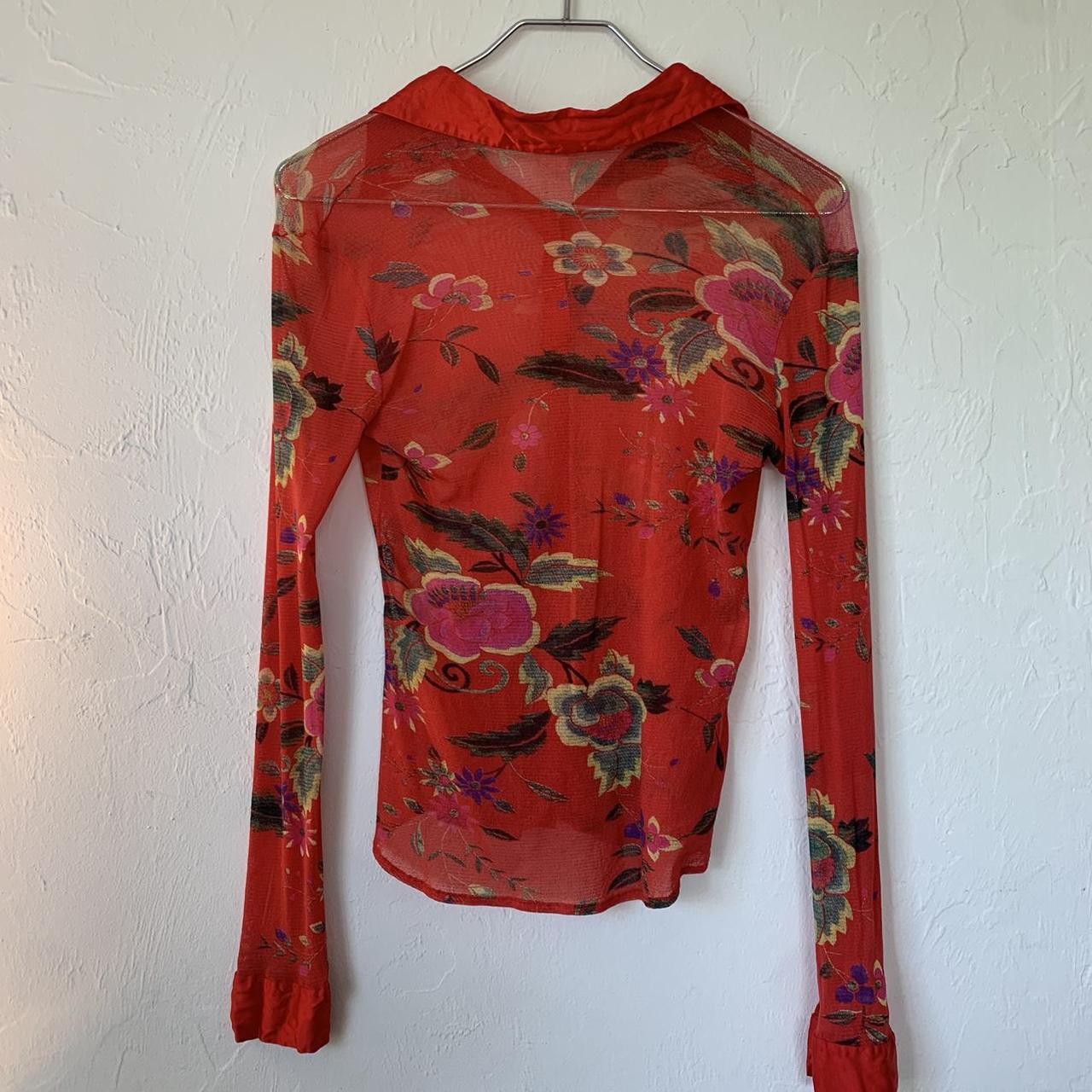 Vintage 90's Vivienne Tam Red Chinoiserie Floral - Depop