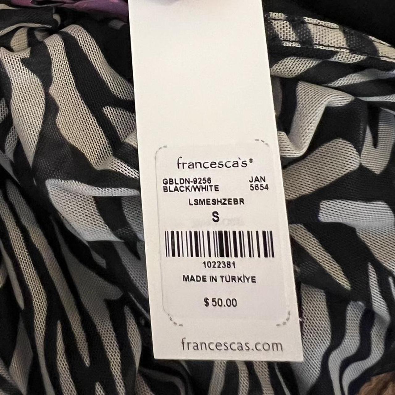 Francesca’s NWT zebra print long sleeve dress $20,...