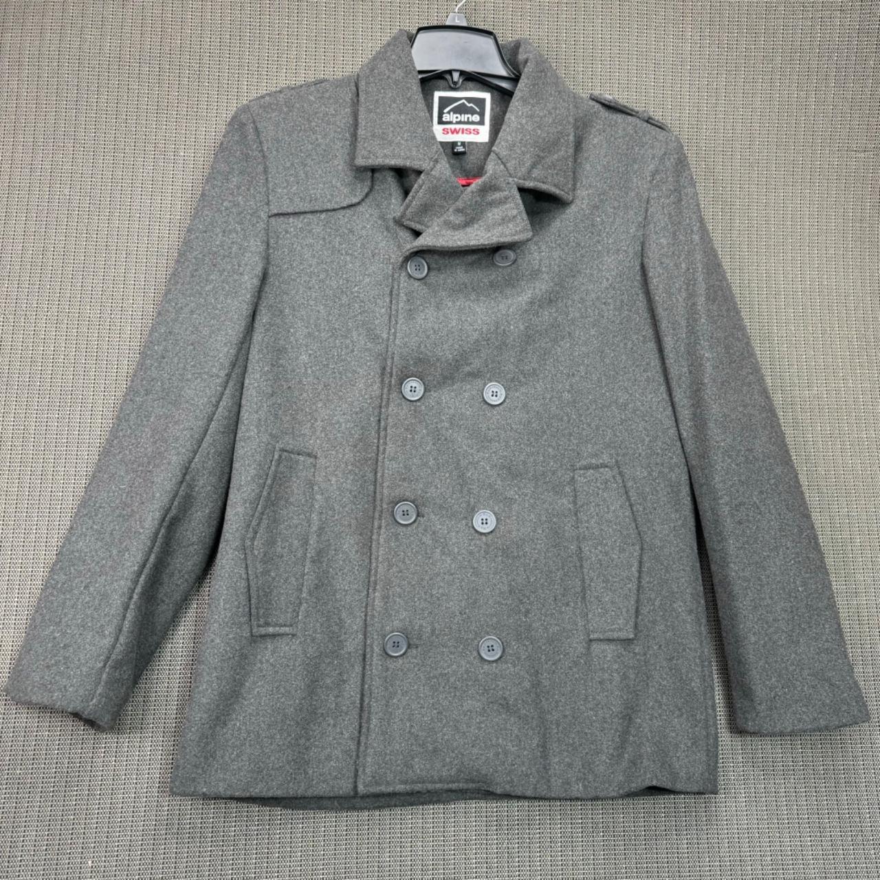 Alpine Swiss mens Grey Peacoat jacket size Medium. Depop