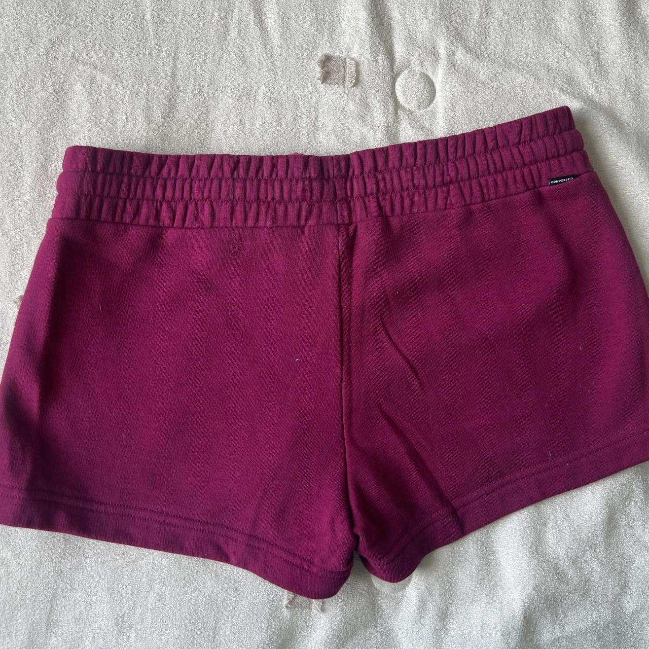 Converse Burgundy purple shorts Size M fits S. Depop