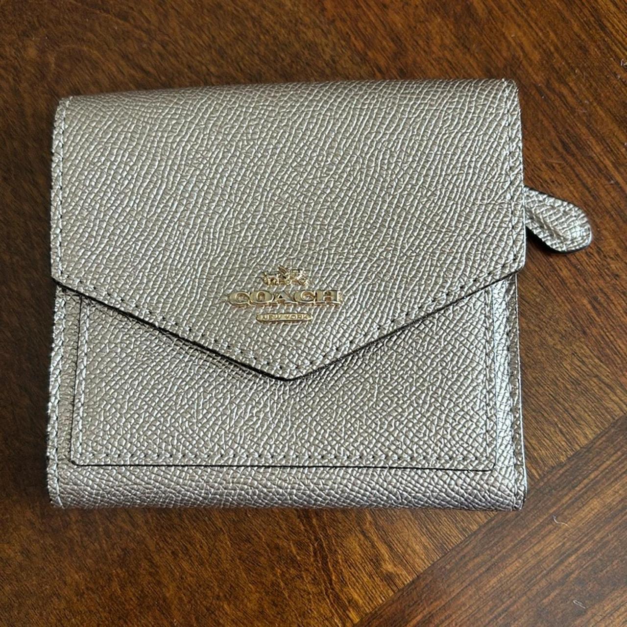 Coach Metallic Trifold Wallet in Saffiano Leather