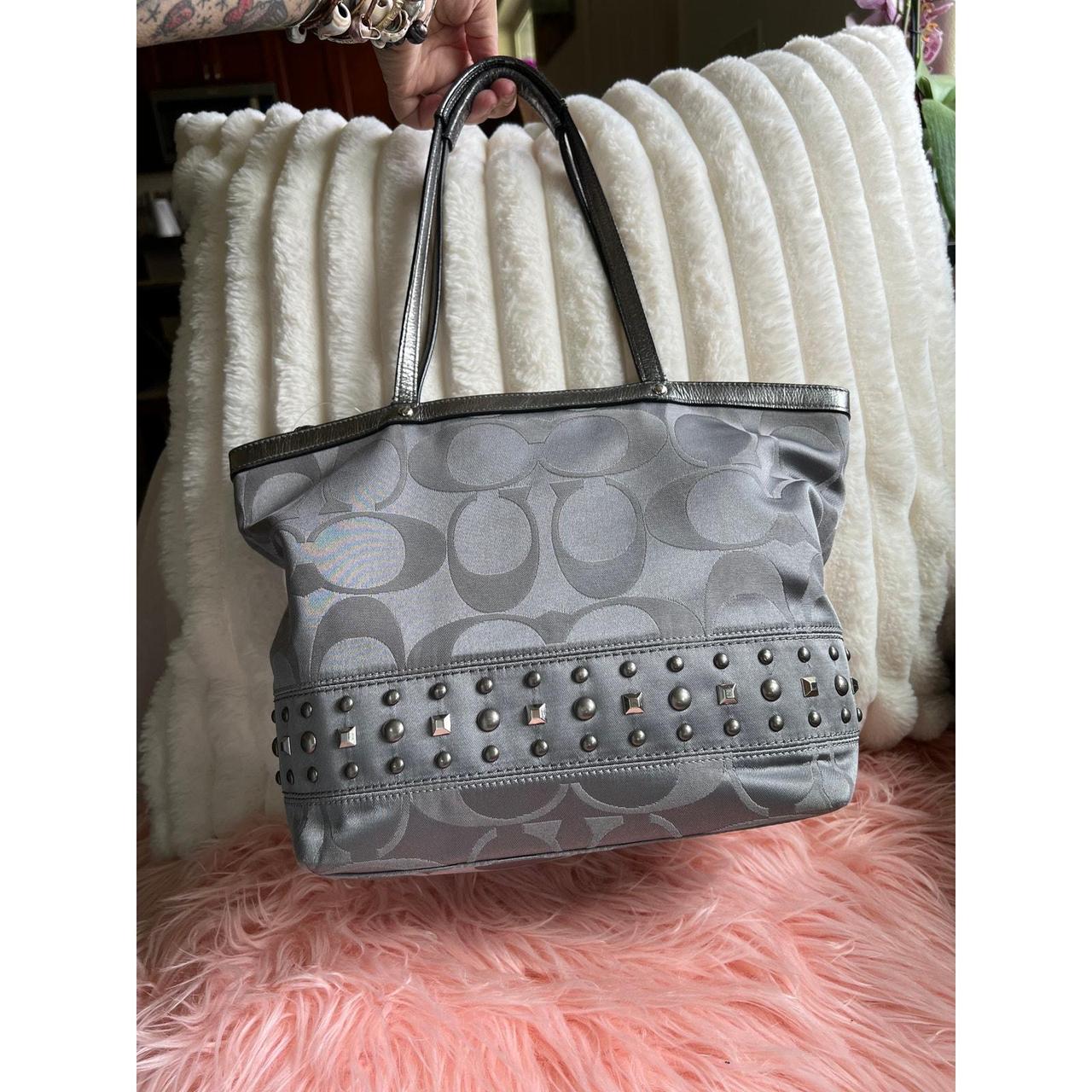 Coach fashion Grey/Silver Fabric Satchel