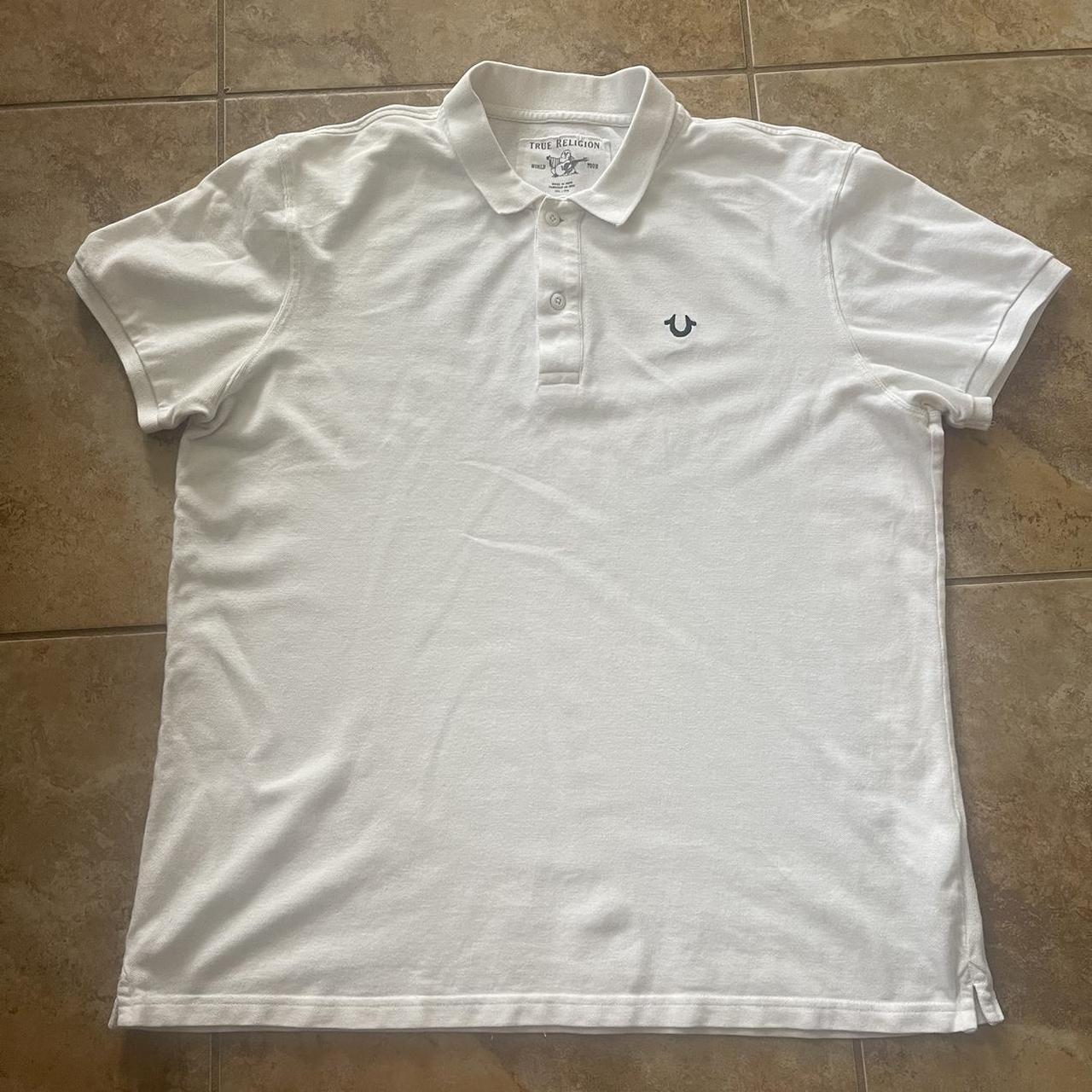 True Religion White Polo Shirt True Religion Lurex S/S Polo White