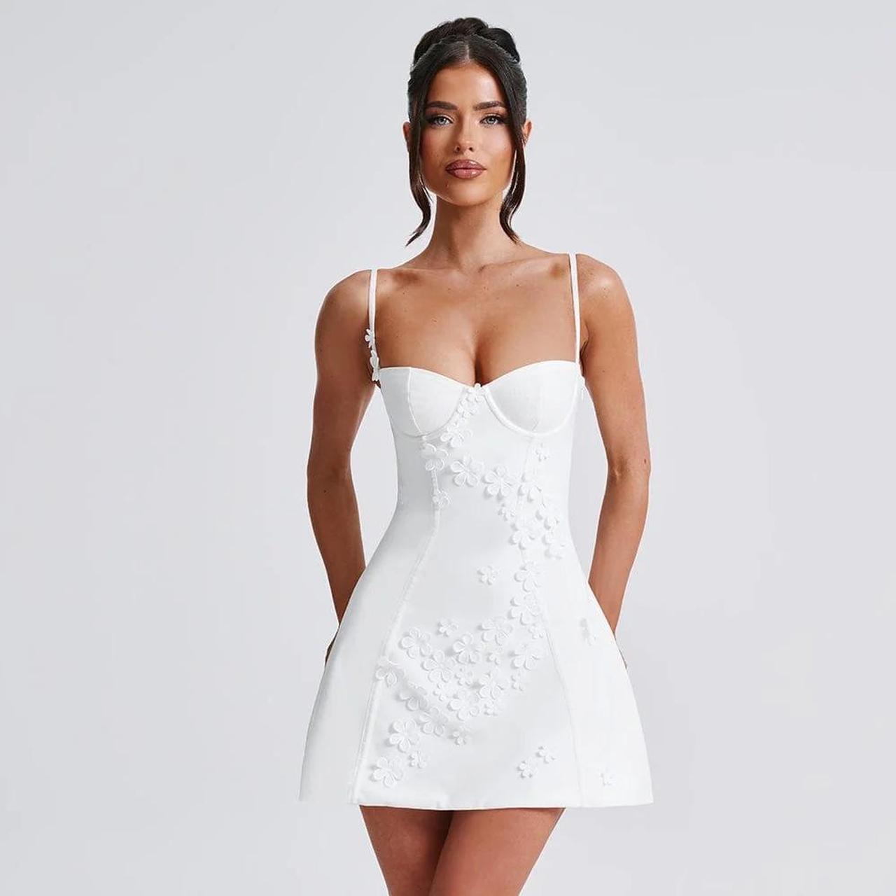 【新品】andmary Baby slit mini dress ivory ANDMARY】Baby slit mini dress