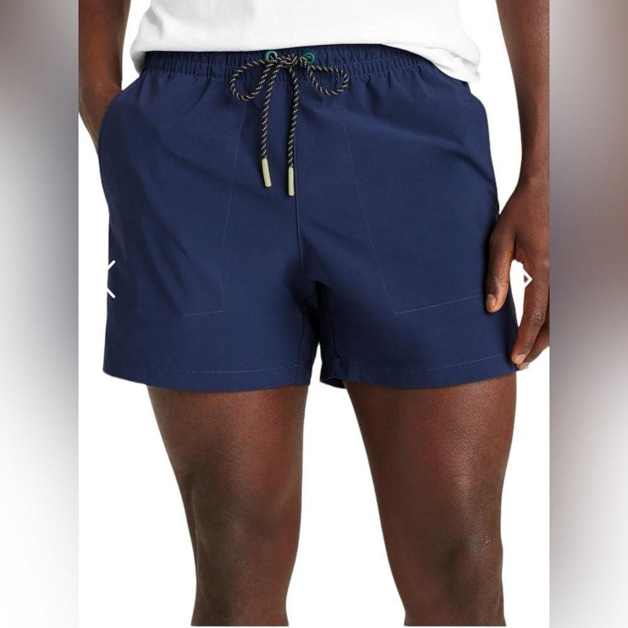 Bonobos Men’s Blue Night Train Swim Shorts 7”... - Depop