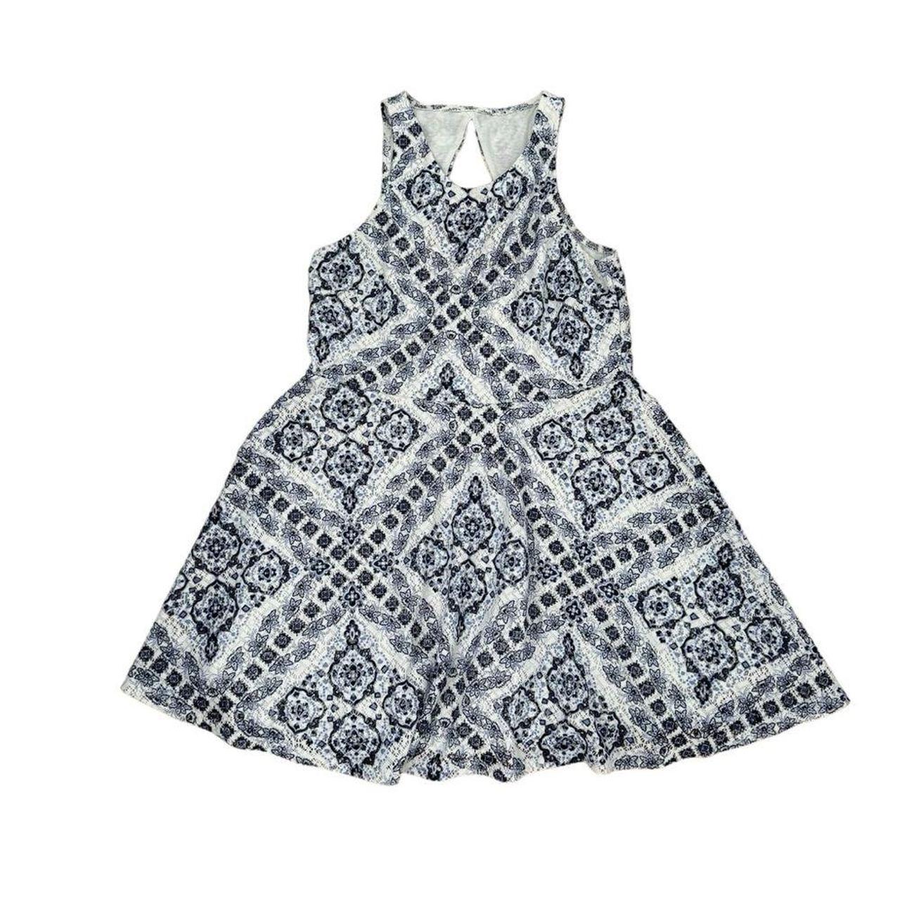 Aeropostale Junior Blue White Lace Skater Dress Mini. Depop