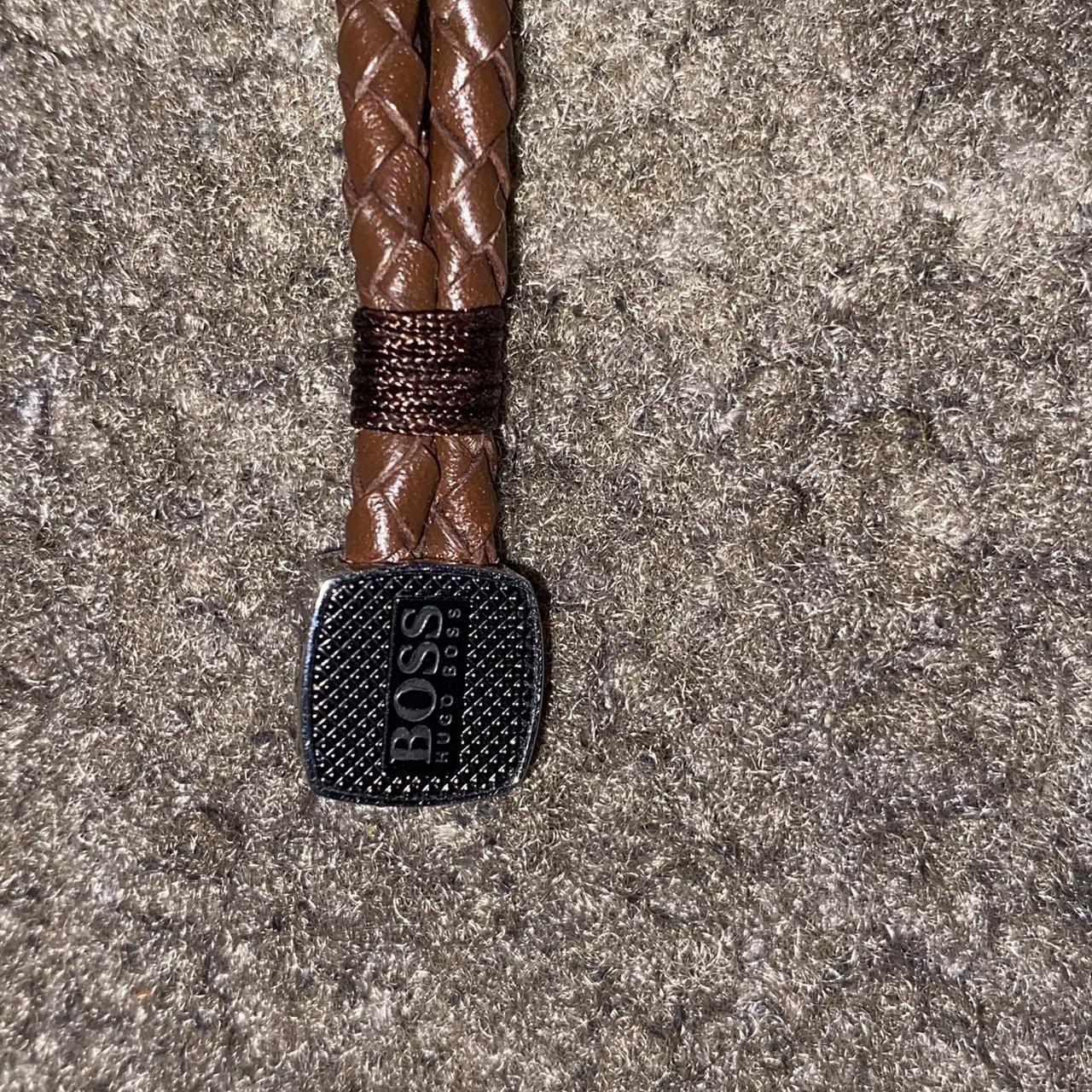 BOSS brown and back leather bracelet Depop
