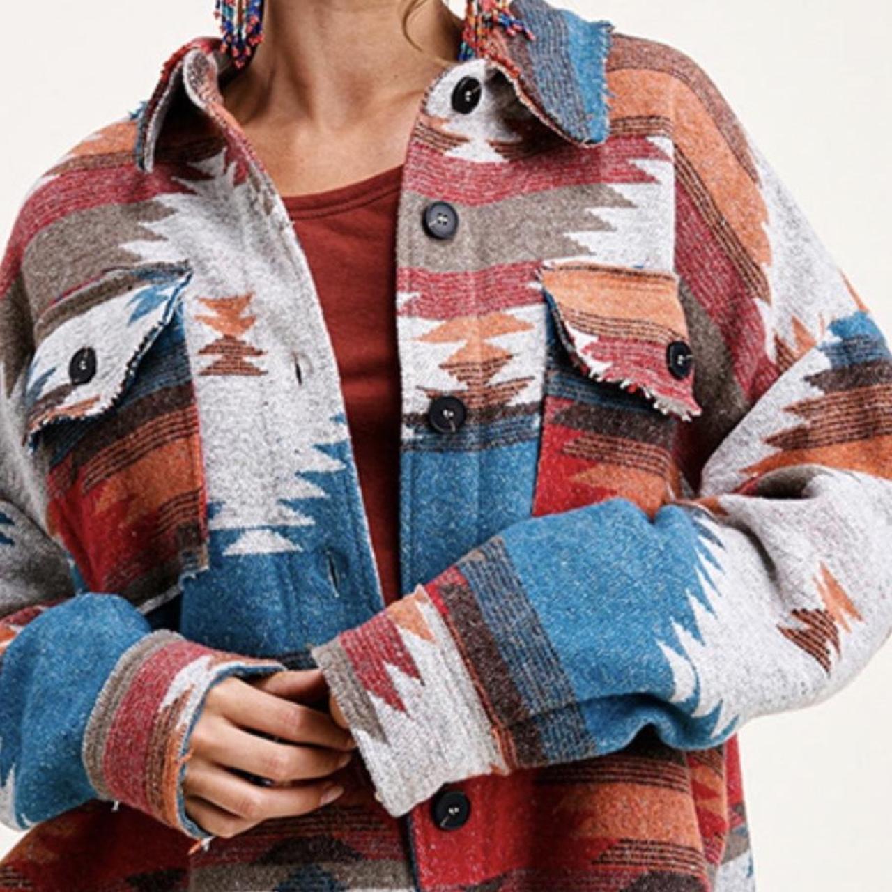 Women's Jacket - Multi/Red - S – Aztec Patterned … - image 1