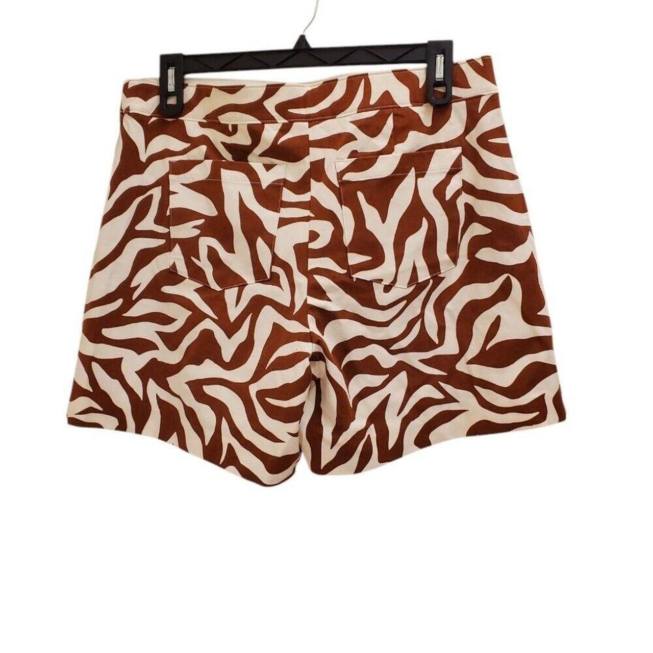 ショートパンツ The Attico Zebra shorts in khaki/brown nylon The Attico Women's Zebra Shorts In Khaki/Brown Nylon