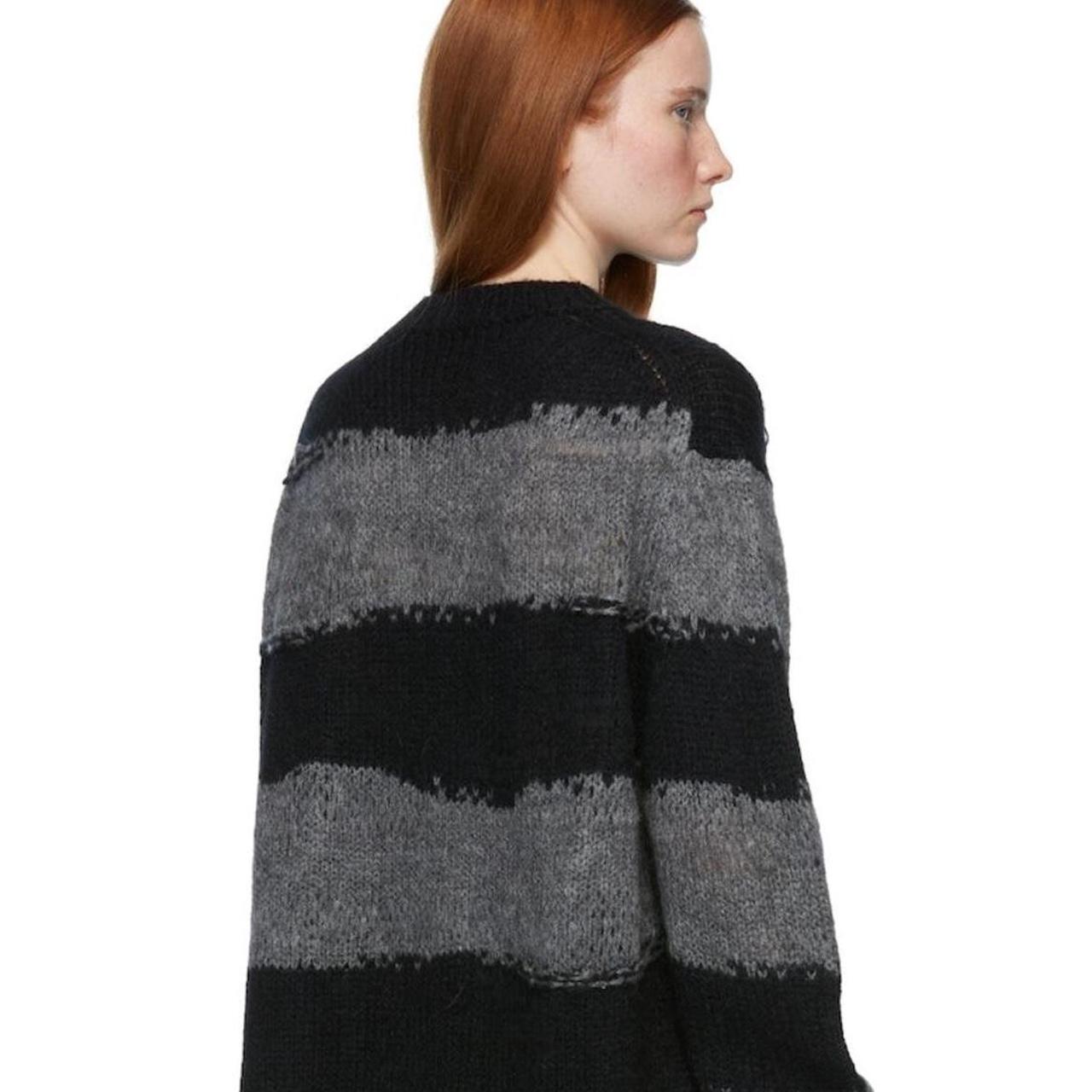 Acne Studios Black Grey Knit Striped Depop