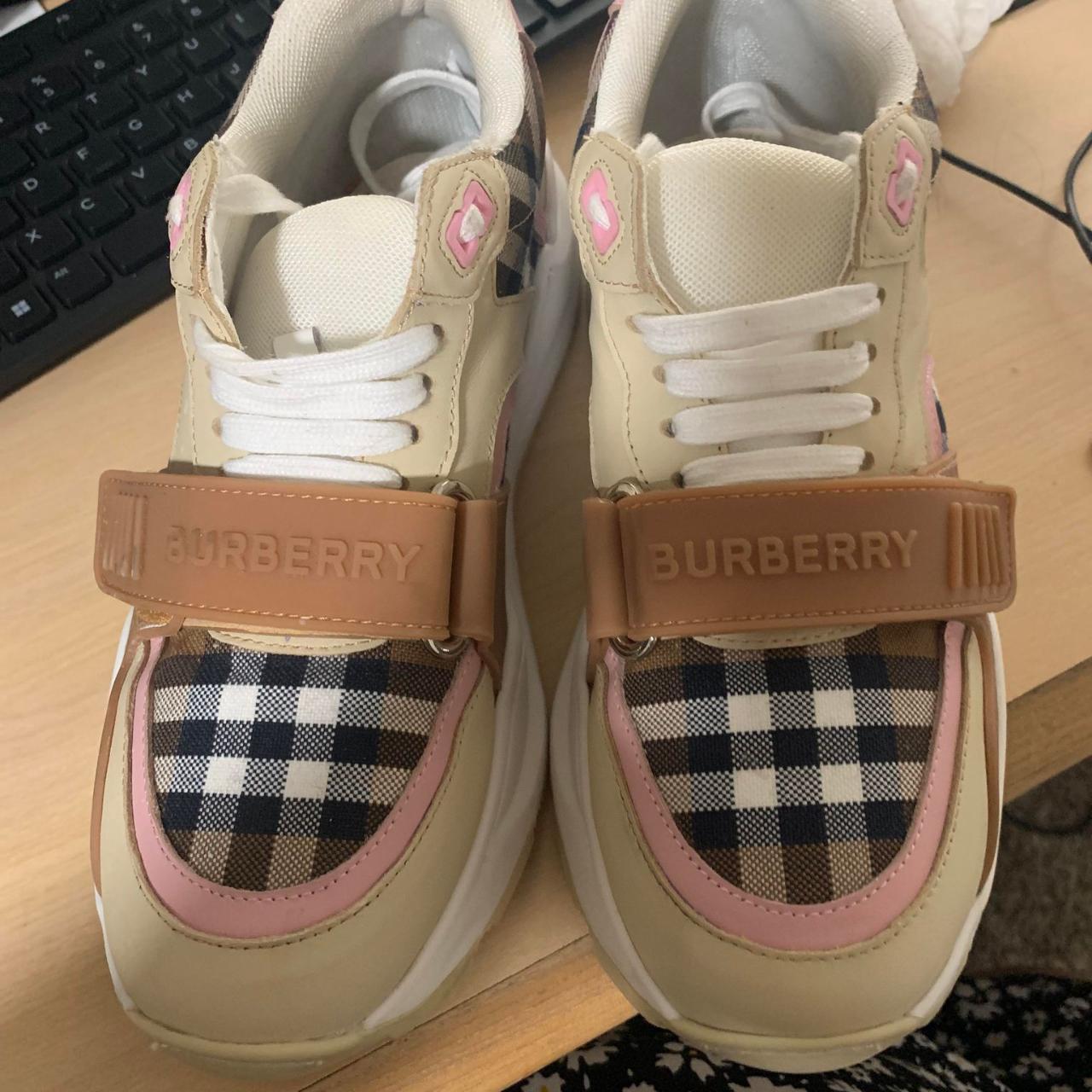 Pink Burberry Sneakers 7Y. Excellent condition. No. Depop