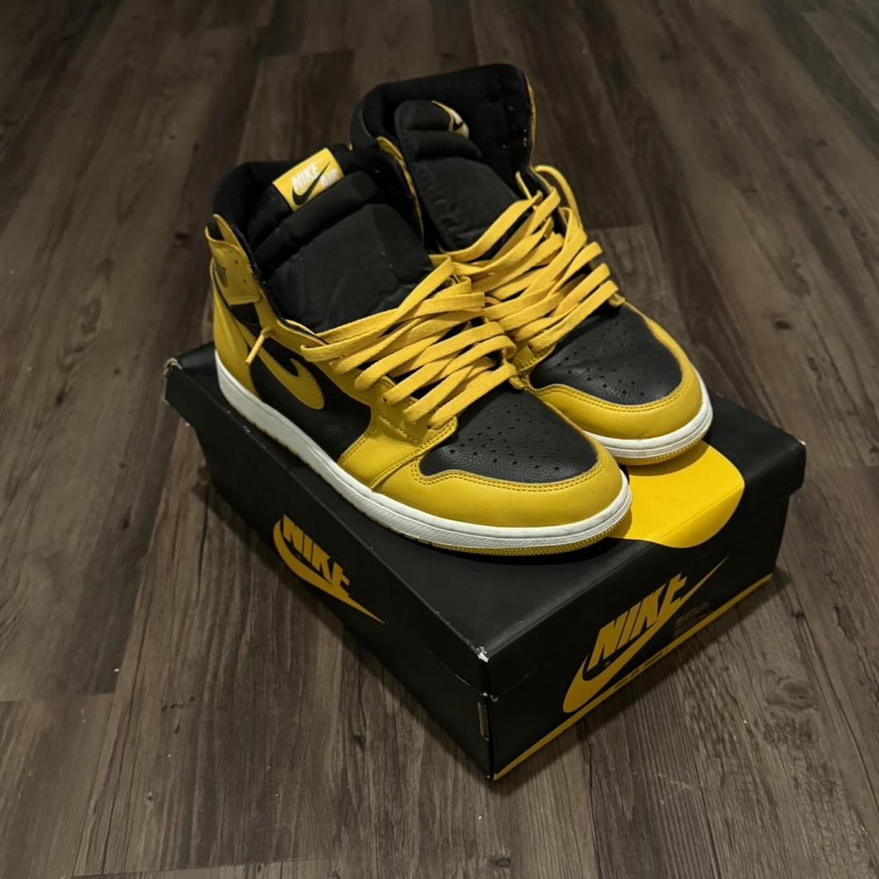 Pollen Jordan 1s Black Yellow Sepatu Yellow And Black Mid 1s Air