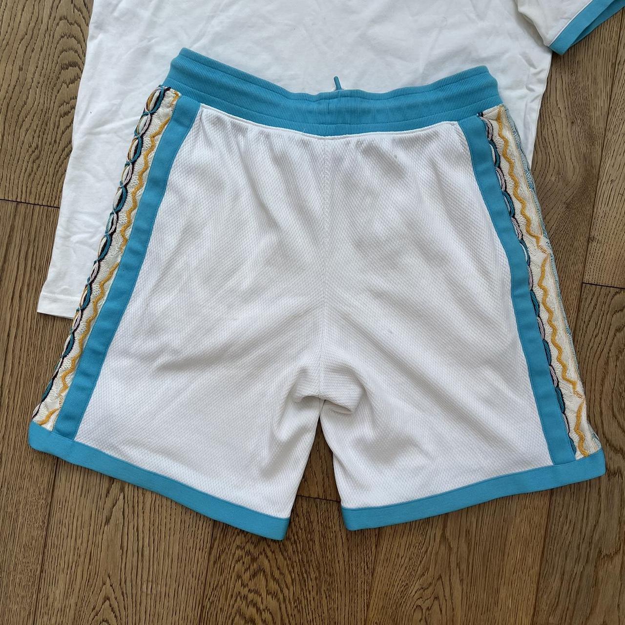 RARE Puma x COOGI collab white and blue shorts and. Depop