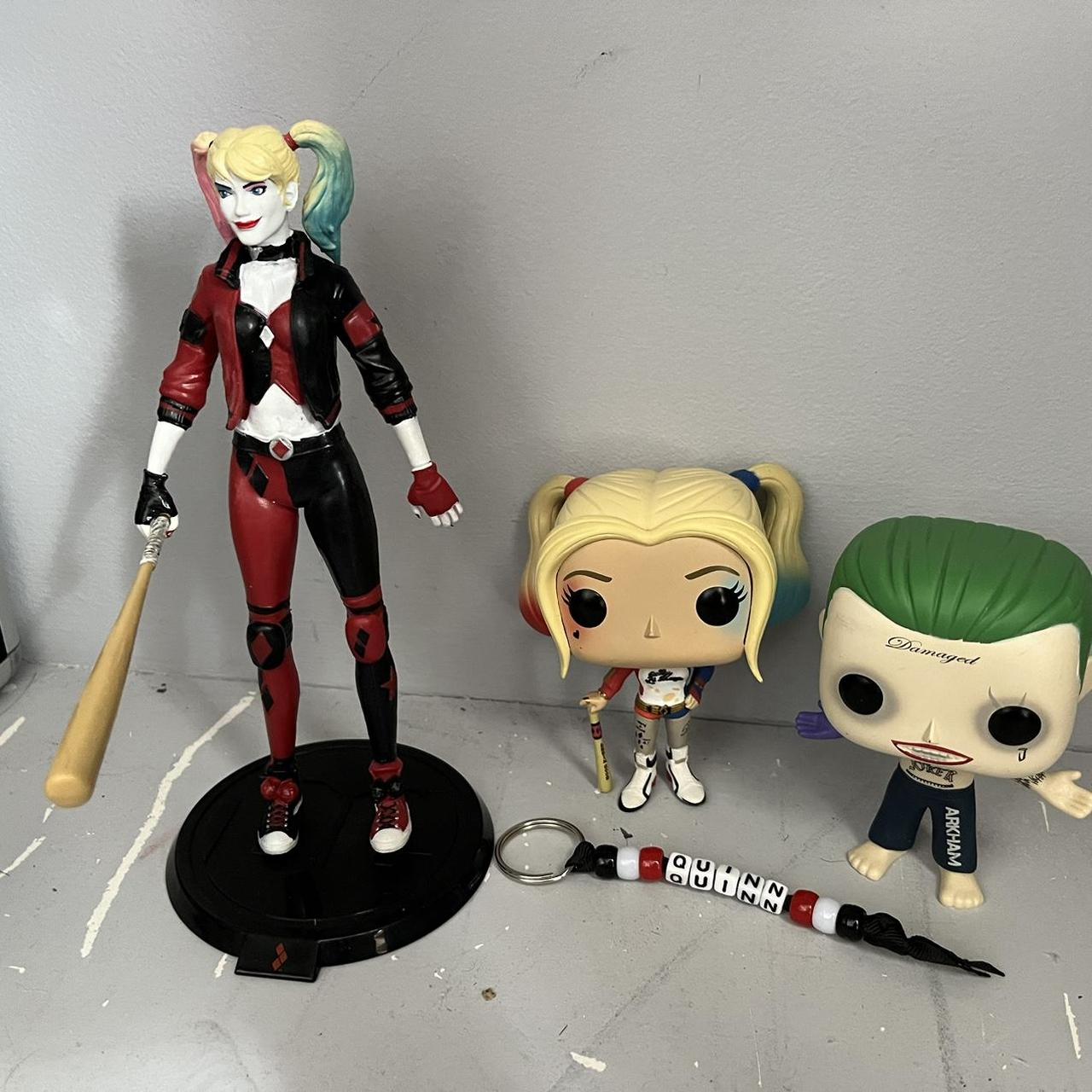 FunkoPop！KEY CHAIN JOKER HARLEYQUINN Suicide Squad The Joker & Harley Quinn Keychain Silicone