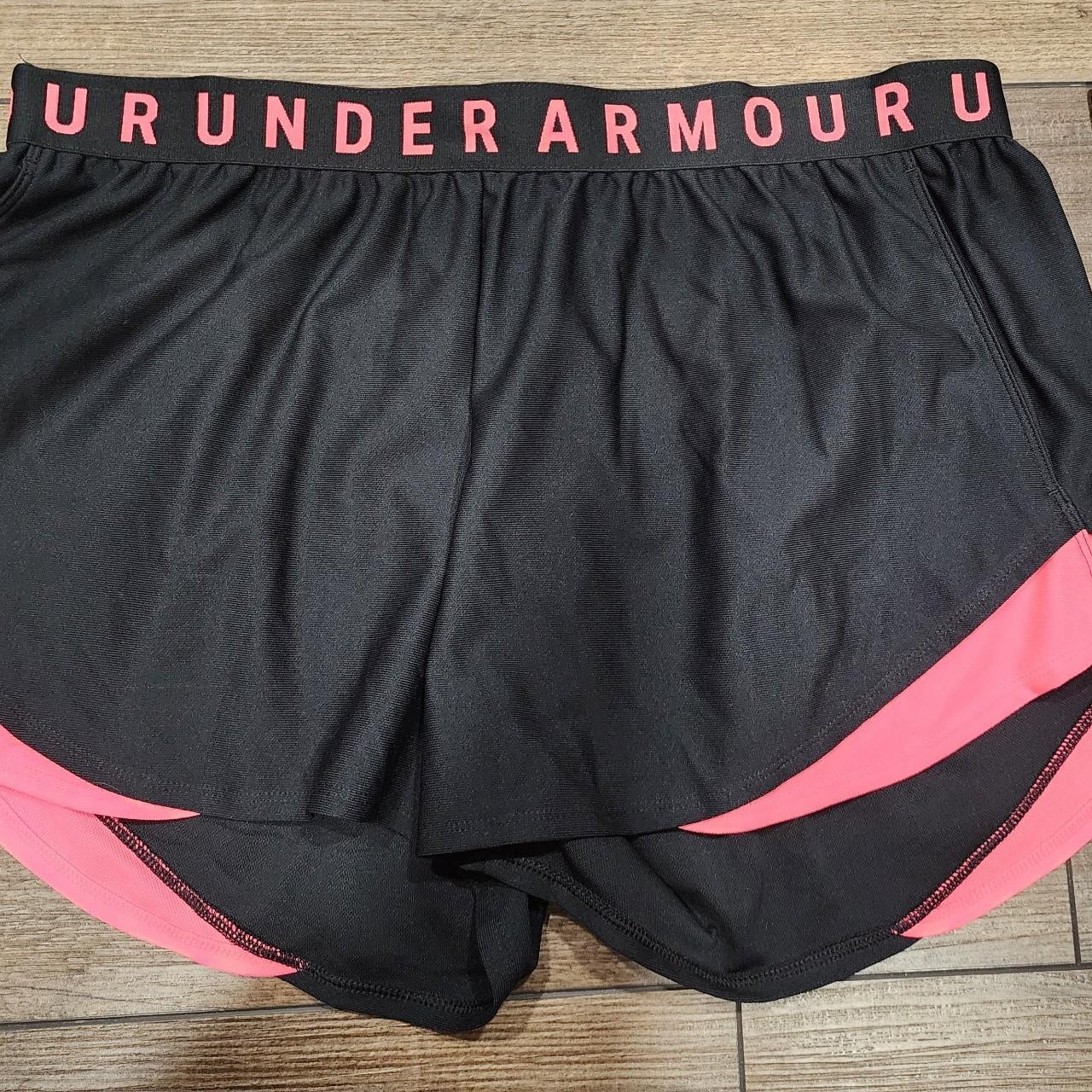 Under Armour Shorts Womens XL Black Pink Athletic... - Depop