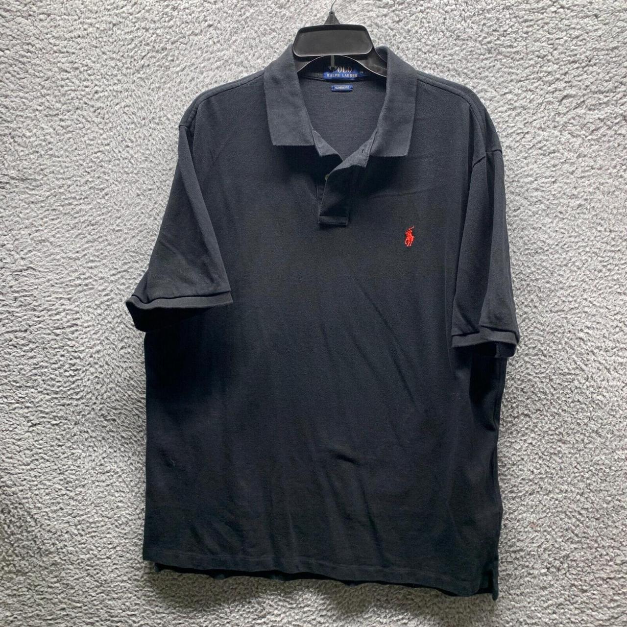 Ralph Lauren Polo Shirt Adult Large Black Red Pony... - Depop