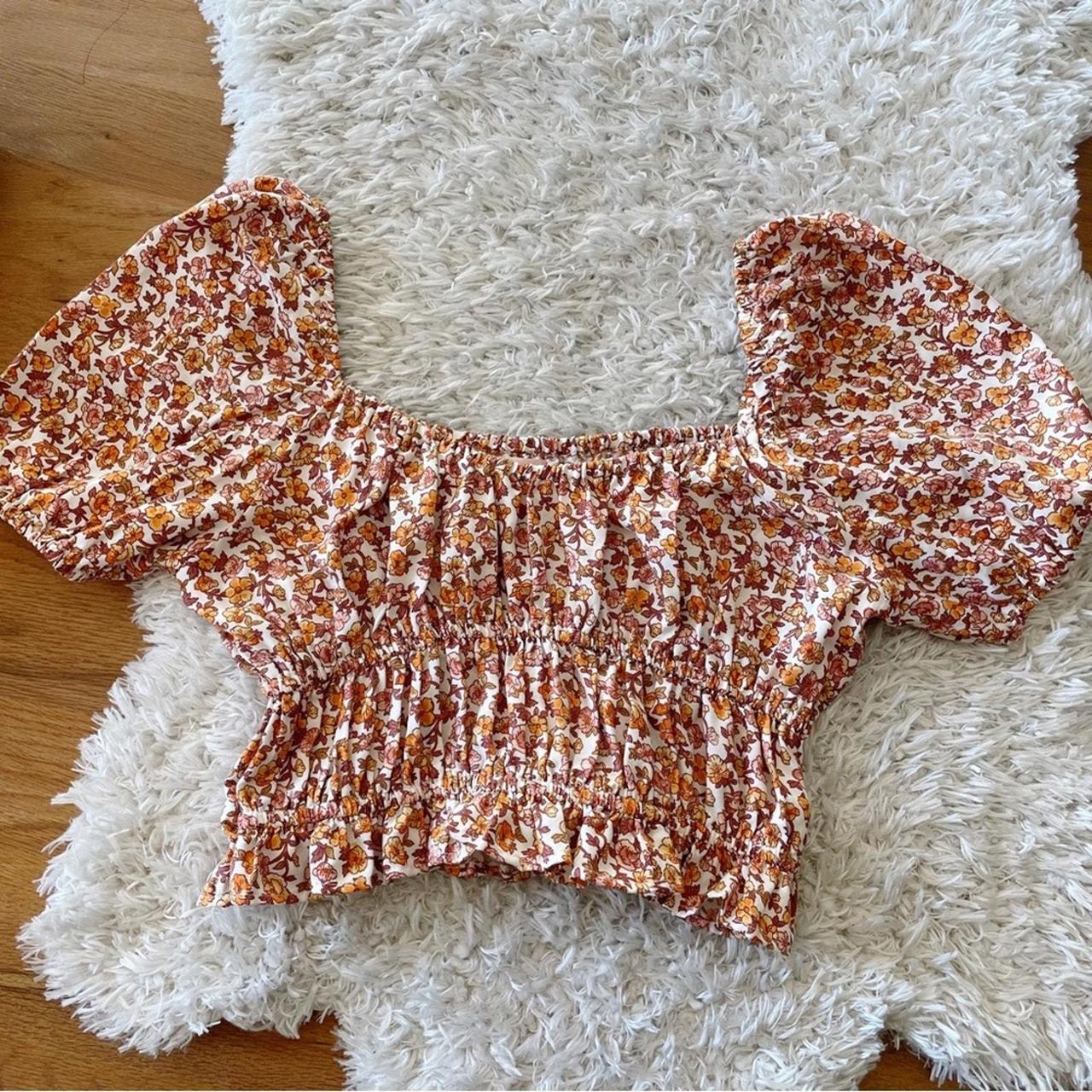 Source Unknown Women's Crop top - Orange/Tan - M … - image 1