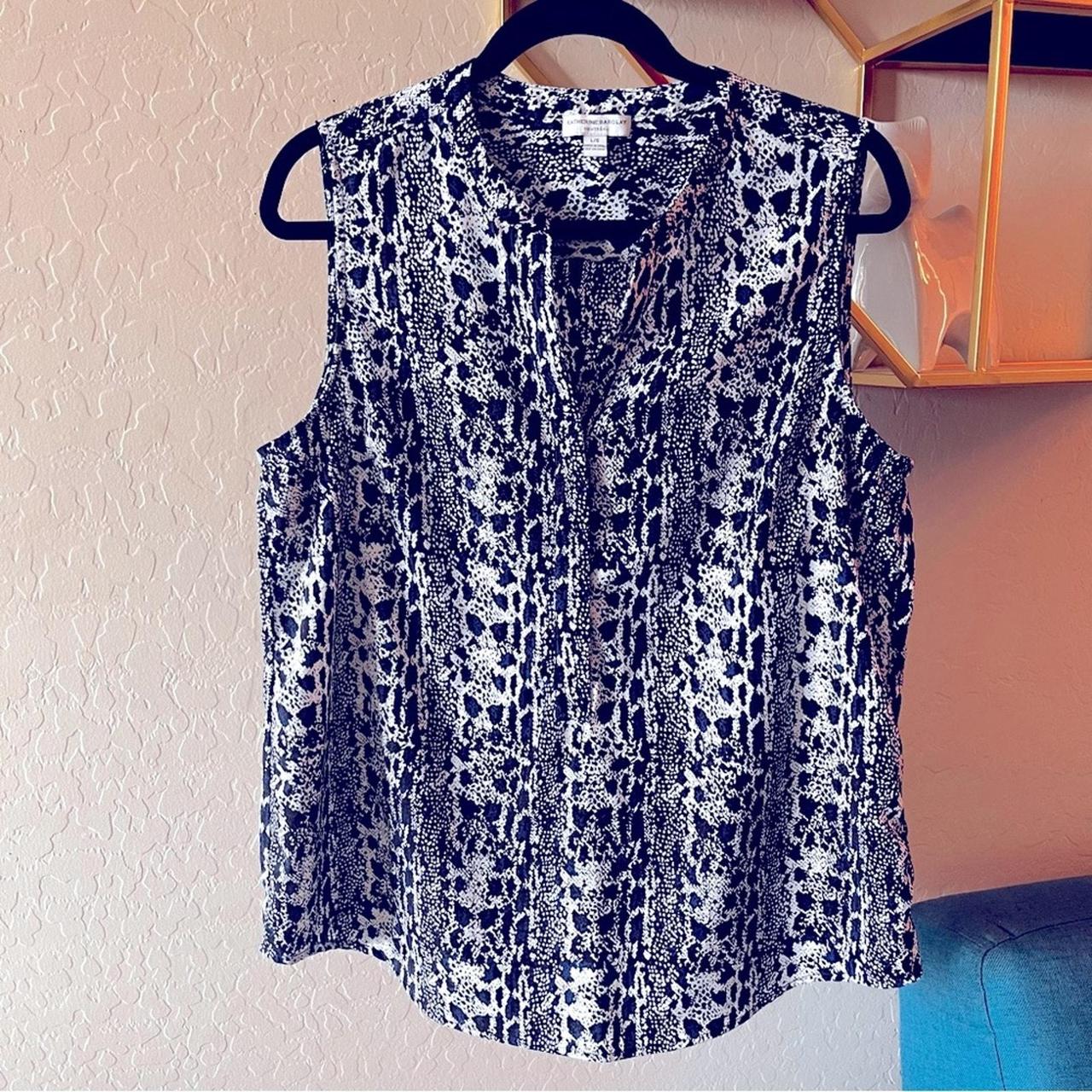 Source Unknown Women's Blouse - Black/White - L –… - image 1