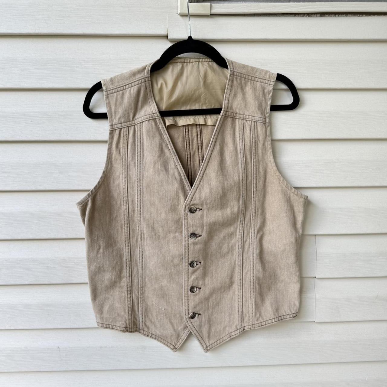 Lee Men's Vest - Tan/Cream - M – Tan vintage Lee … - image 1