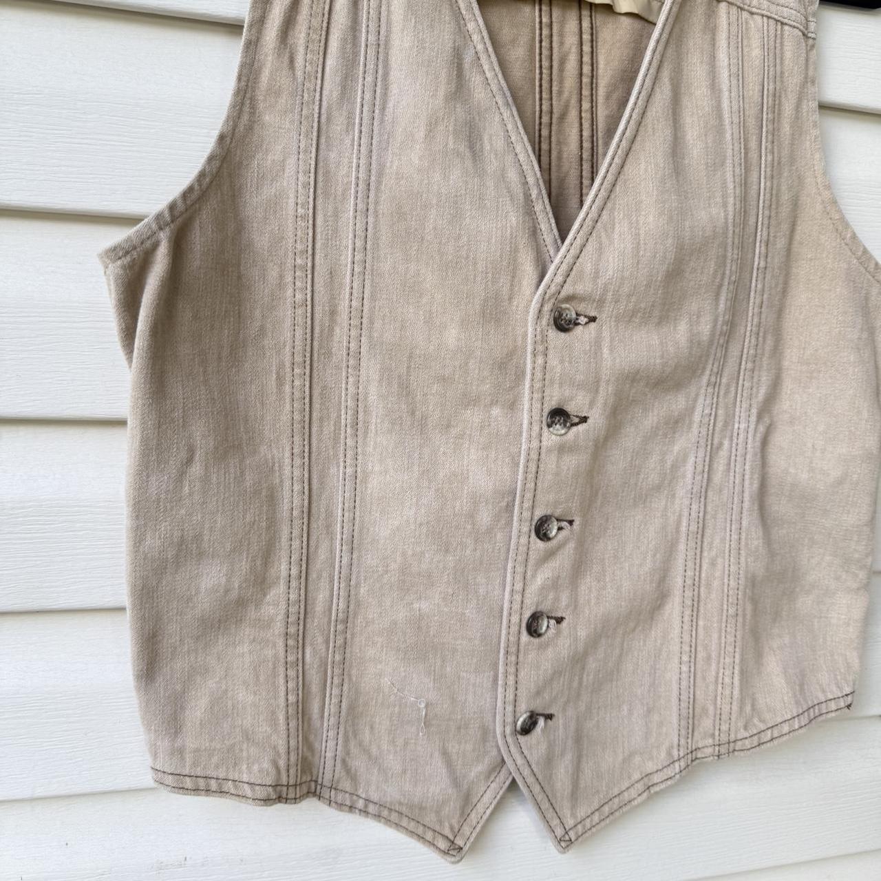Lee Men's Vest - Tan/Cream - M – Tan vintage Lee … - image 5