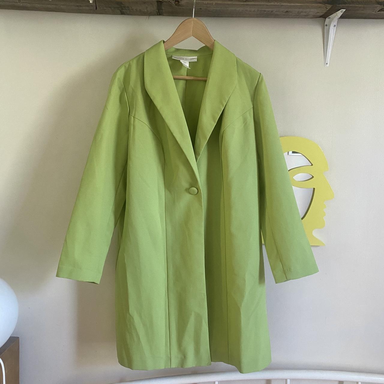 Vintage lime green trench coat 💚 very Y2K Tag says... - Depop