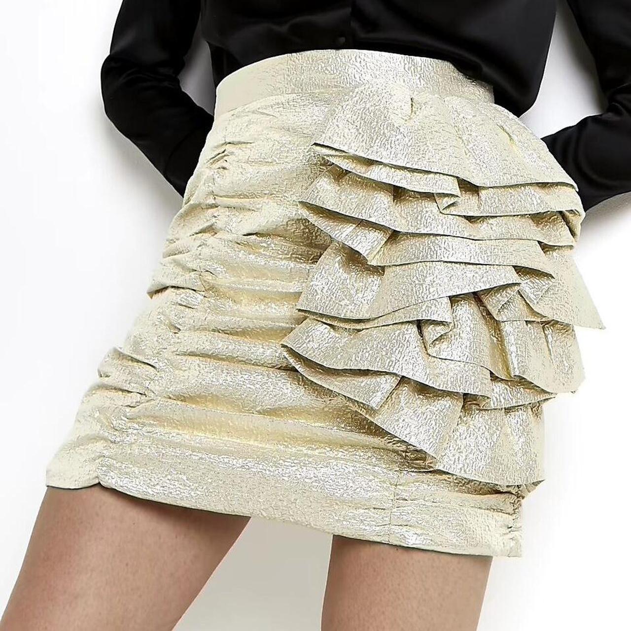 River Island Women's Polyester Skirt Gold M – Gold River