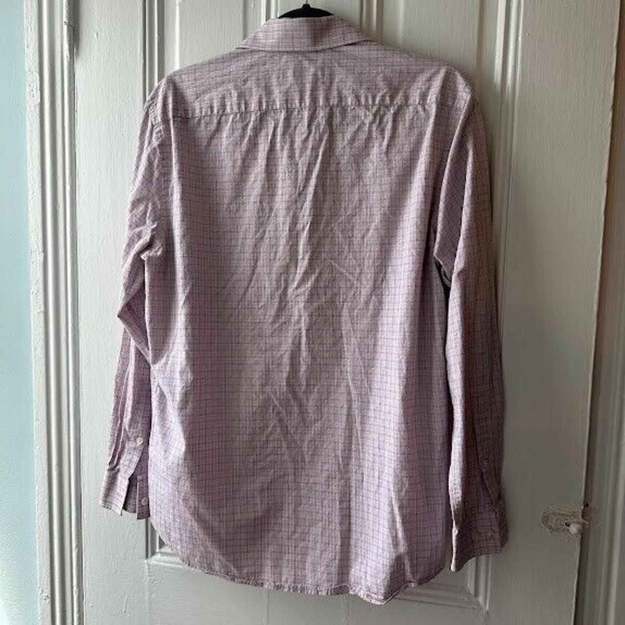 Michael Kors Shirt Mens Pink Plaid Slim Fit Button