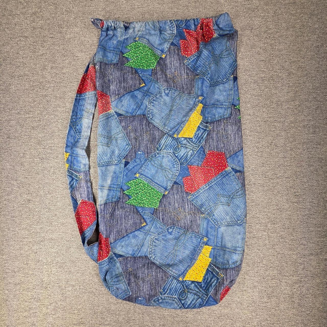 Preloved Men's Bag - Blue/Multi – PATCHWORK DENIM… - image 2