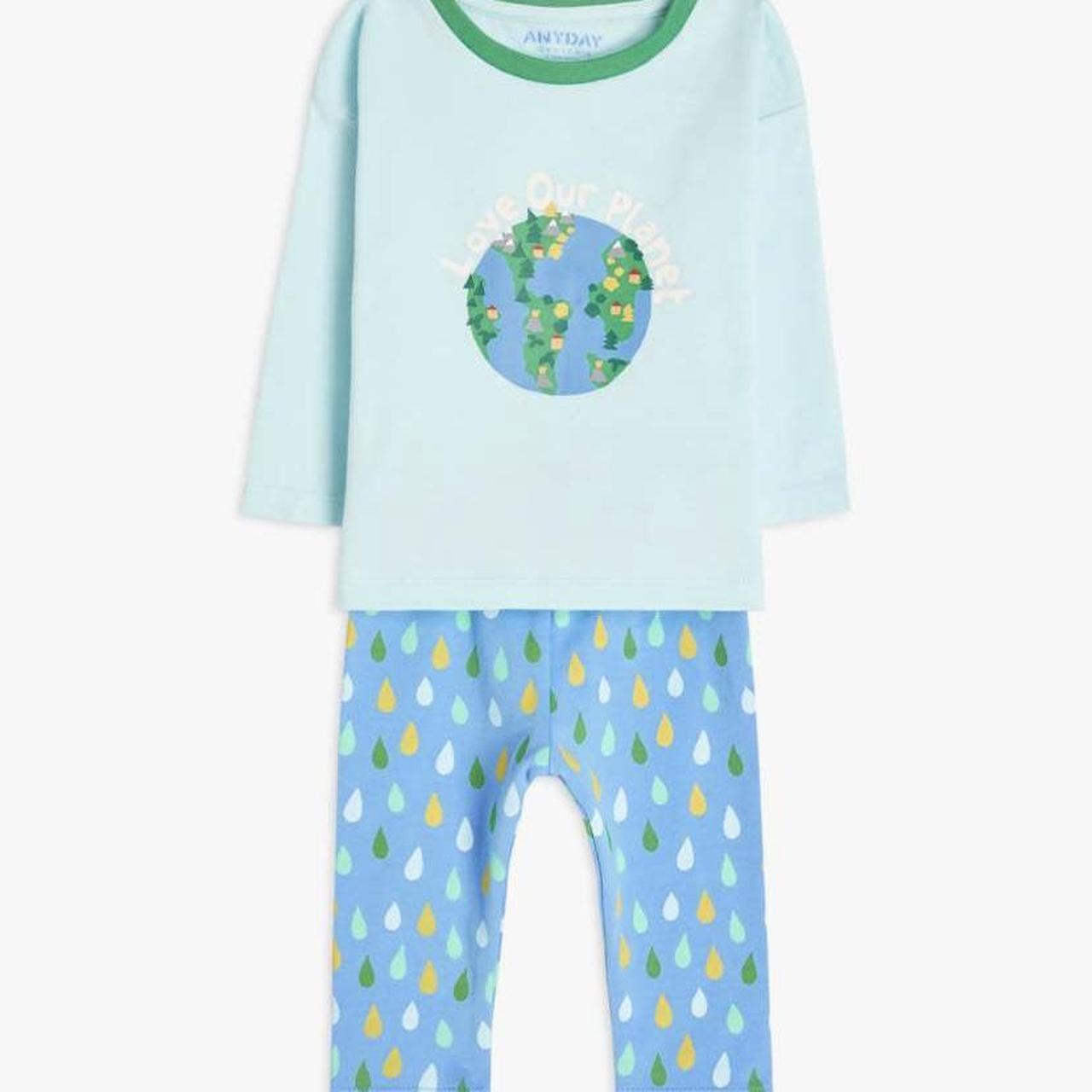 John Lewis White and Blue Tshirt Depop