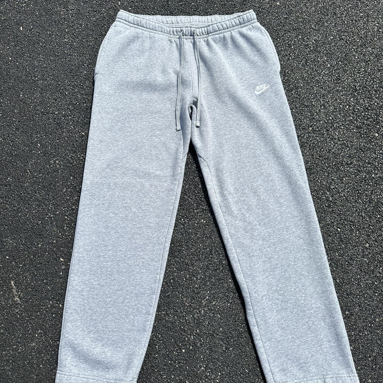 Grey Uncuffed Nike Sweats - Depop